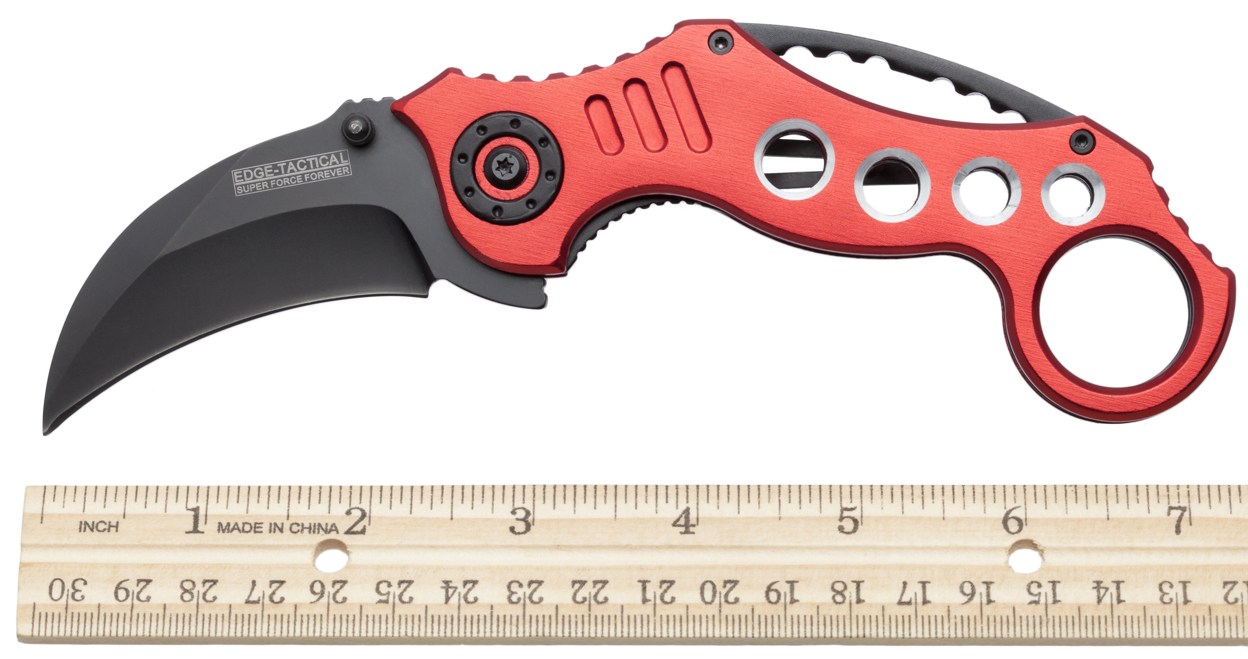 Tactical Extreme Karambit Knife, 3 Assisted Blade, Red Handle - ET01RD Pay With Paypal Online