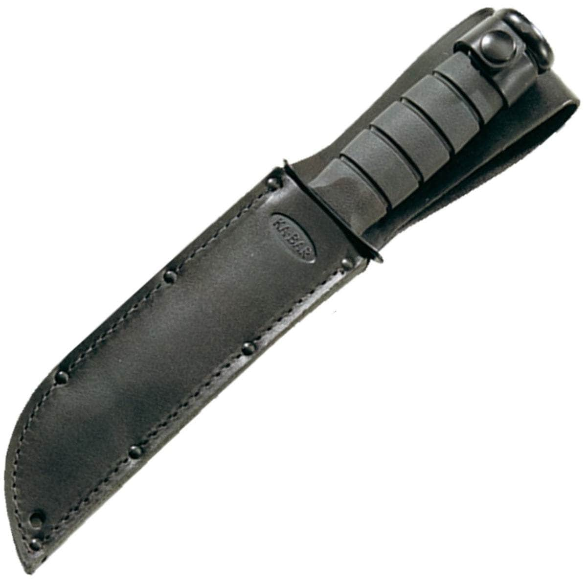 KA-BAR Black Fighting Knife, 7 Plain Blade, Kraton G Handle, Sheath - 1211 Cheap Pice Original