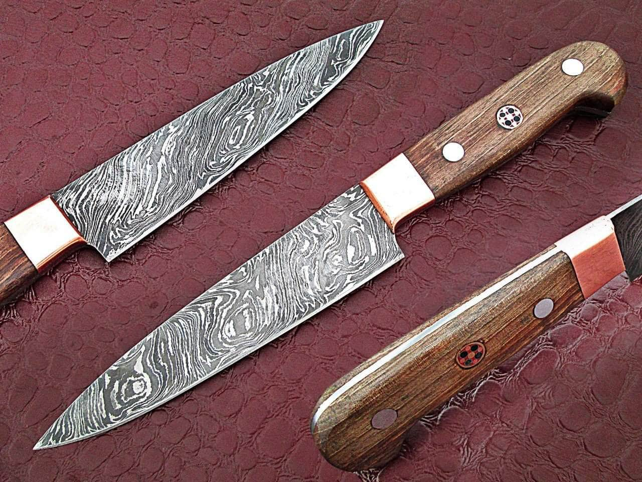 White Deer Forged Paring Knife Pro Chef Cutlery, 5.25 Damascus Blade, Wood Handle Sale Professional