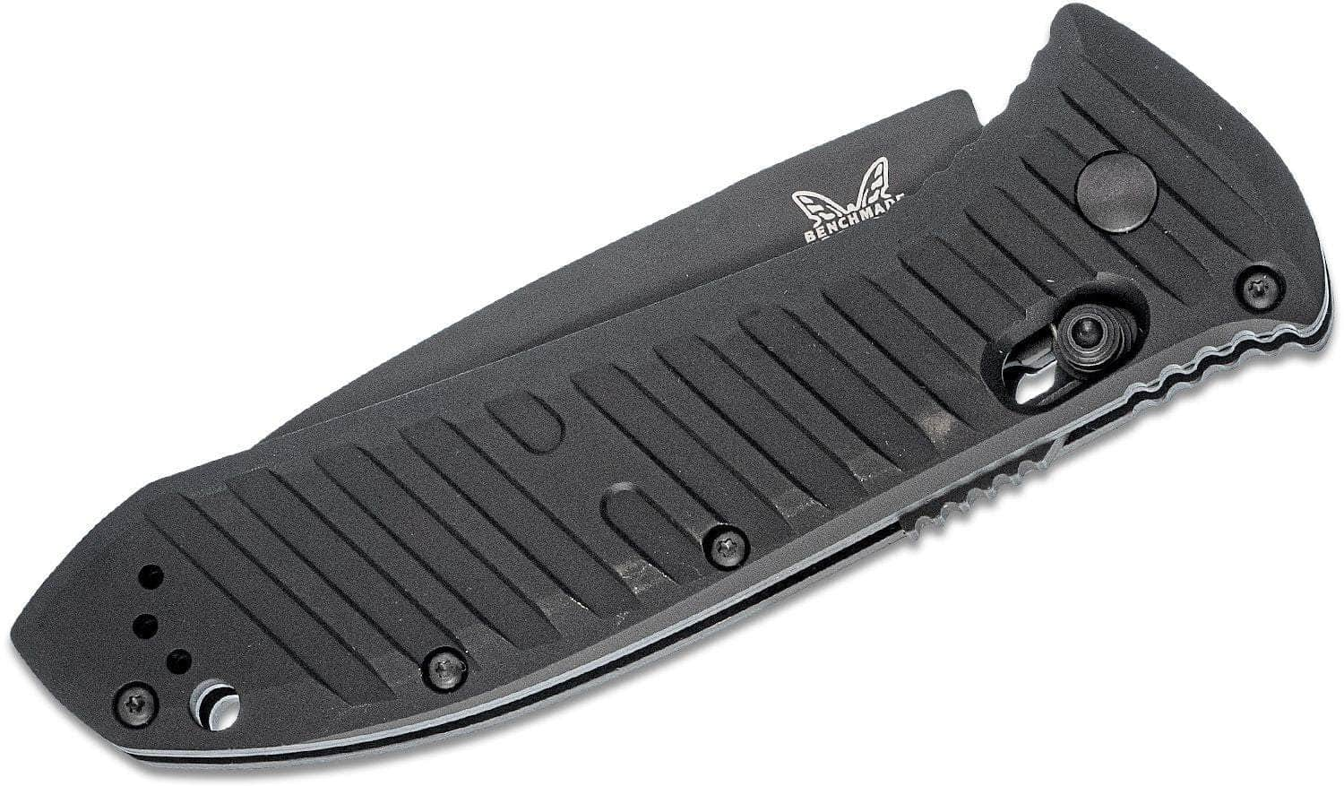 Benchmade Presidio AUTO Folding Knife 3.72 Black S30V Drop Point Combo Blade, Milled Black Aluminum Handle BM-5700SBK Cheap Discount Sale