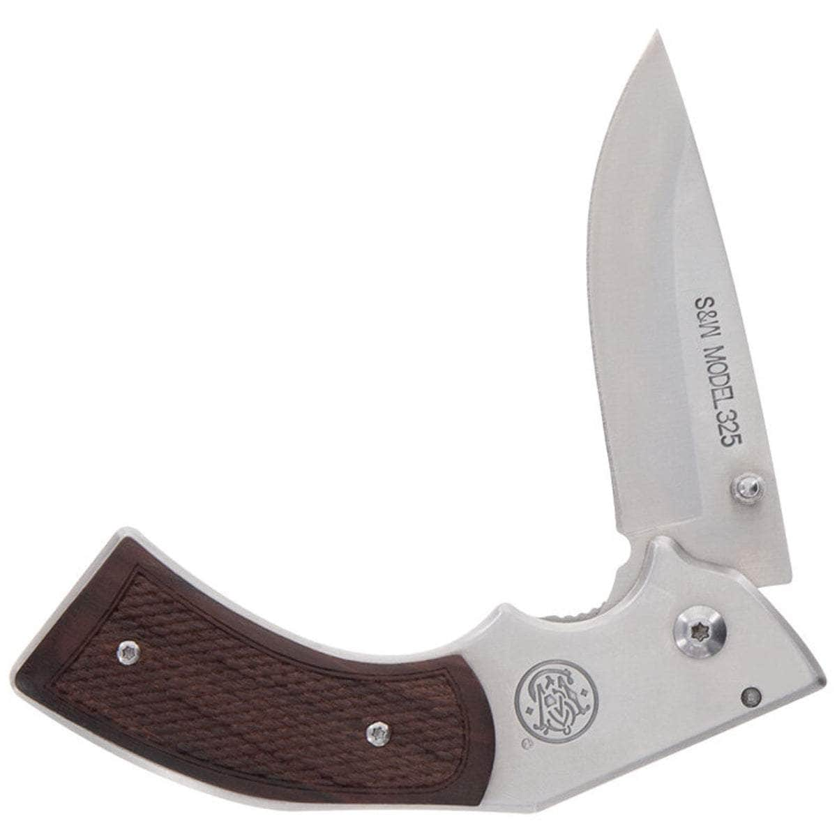 Smith & Wesson M325 Revolver Knife, 3 Blade, Wood Handle, Sheath - 1168583 Discount Professional