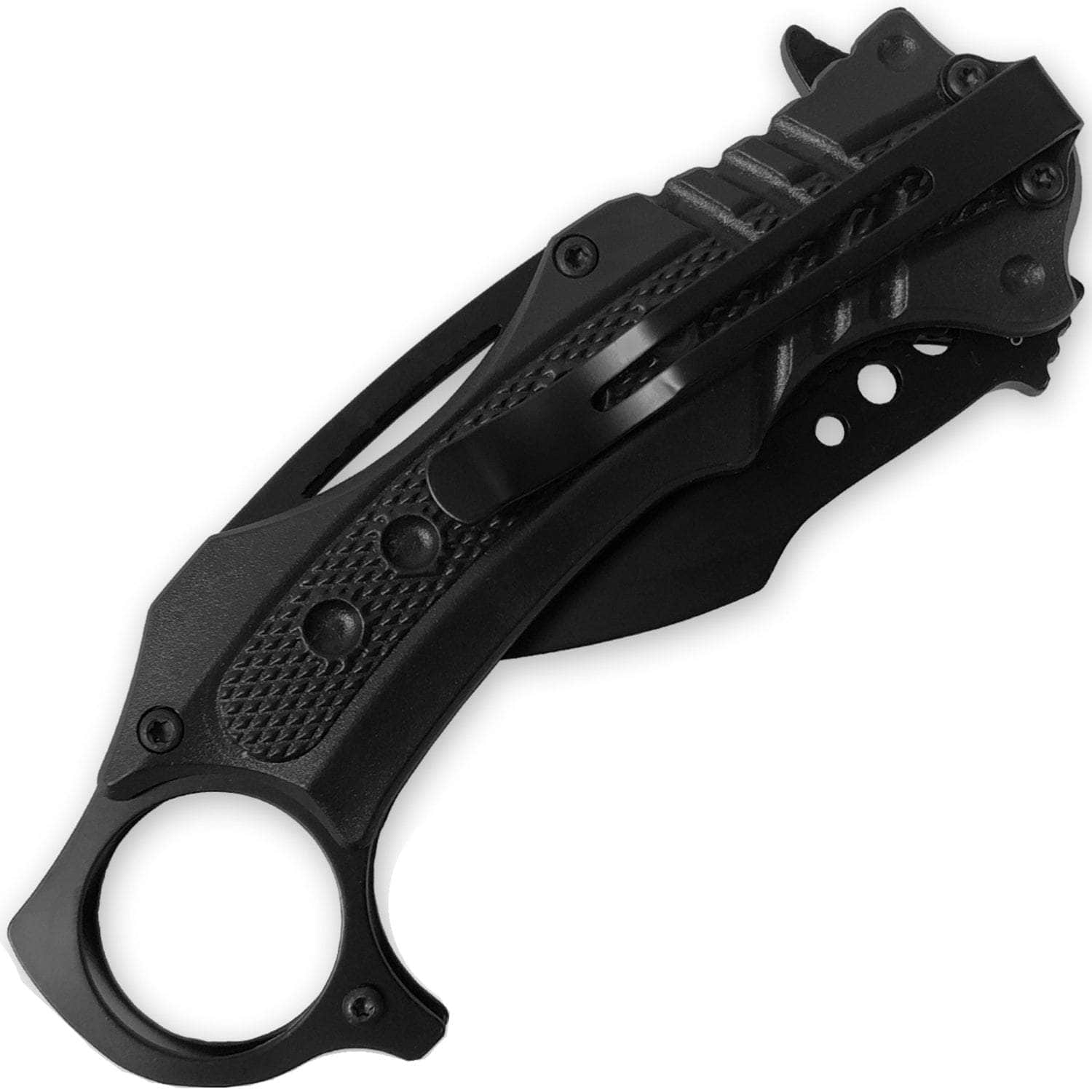 White Deer Extreme Defense Lightened Karambit, 3 Assisted Blade, Black Handle - WD2056BK Get To Buy Sale Online