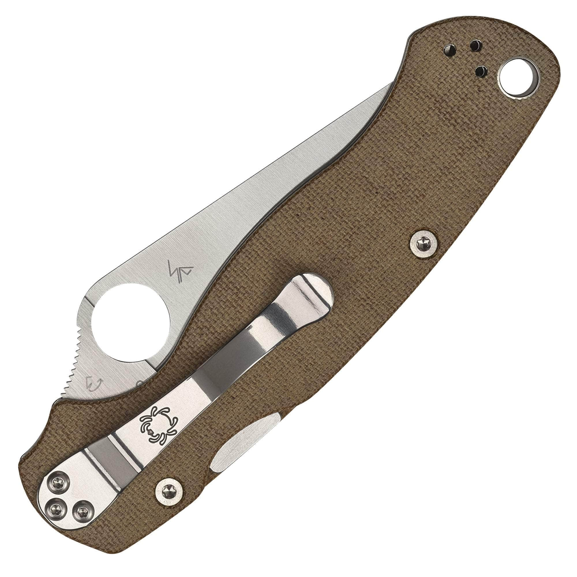 Spyderco Paramilitary 2, 3.47 Cru-Wear Blade, Canvas Micarta Handle - C81MPCW2 Free Shipping Marketable