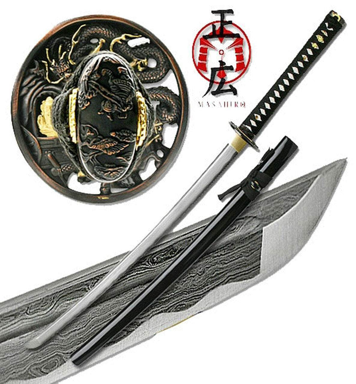 Ten Ryu Samurai Sword, 28 Blade, Zinc Alloy Handle, Scabbard - MAZ-401 Free Shipping Online