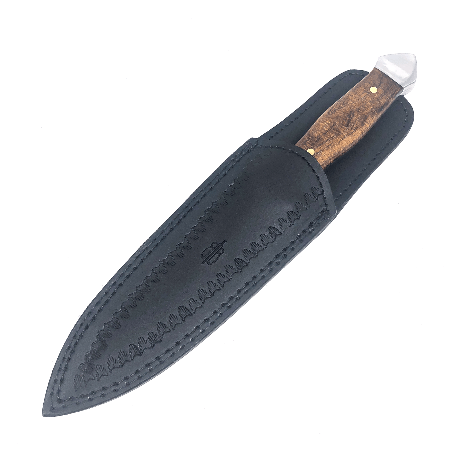 Custom Handmade Damascus Fixed Blade Throwing Dagger Hunting Knife (Walnut Wood handle) For Nice Online