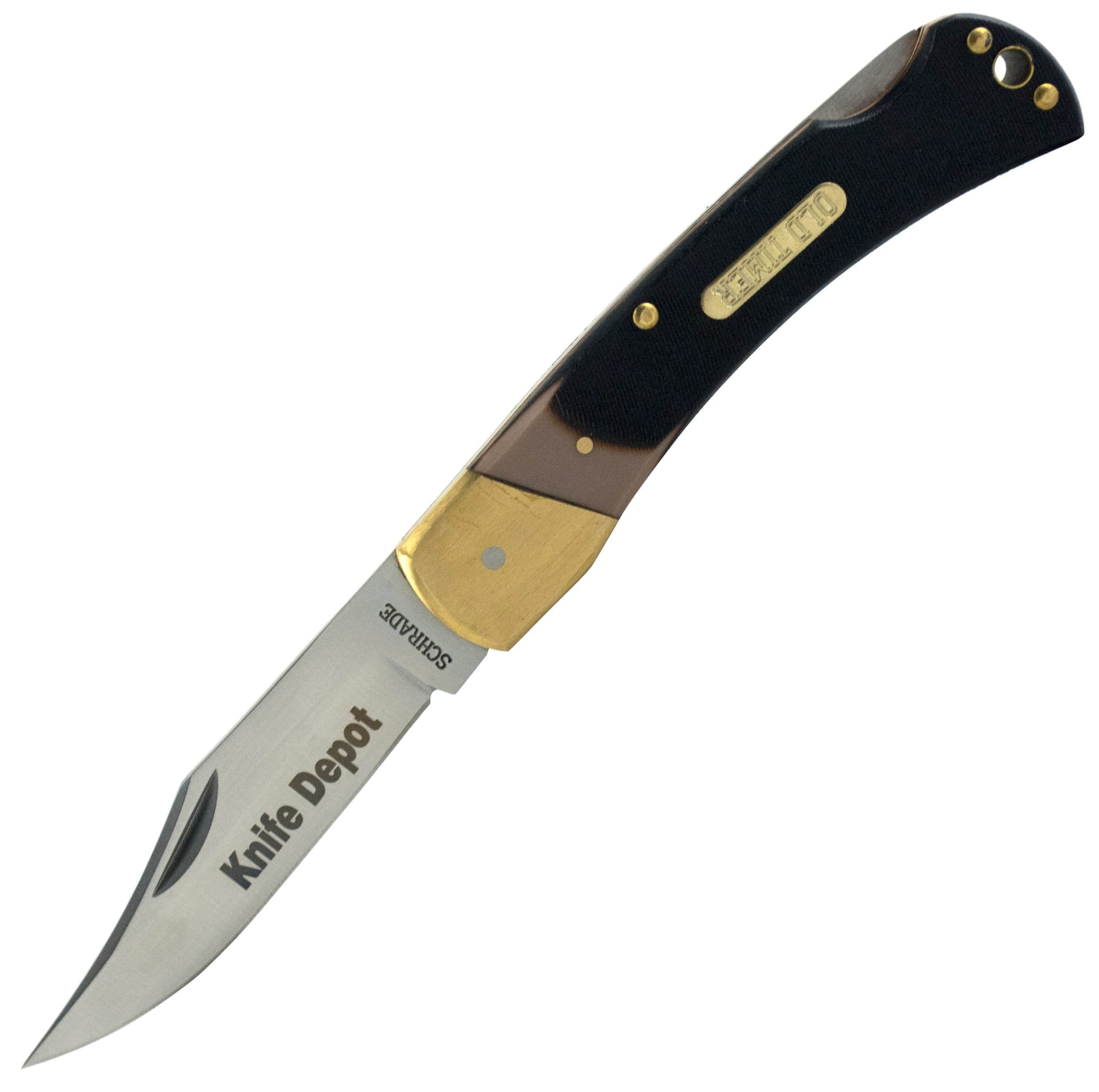 Engraved Schrade Old Timer 6OT Golden Bear, 3.75 Blade, Delrin Handle, Sheath Outlet Low Pice