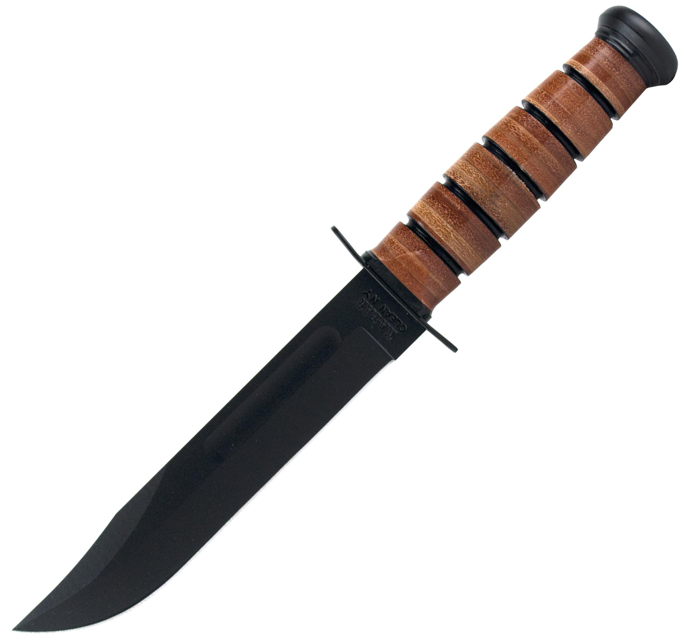 KA-BAR, USMC 7 Tactical Knife with Brown Leather Sheath - 1217 For Sale Finishline