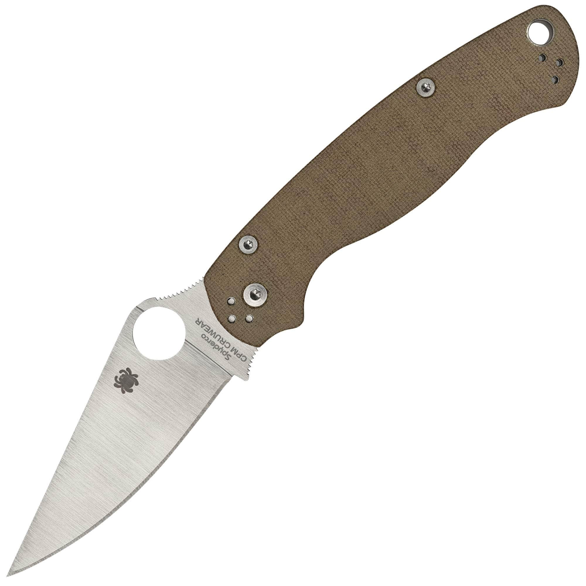 Spyderco Paramilitary 2, 3.47 Cru-Wear Blade, Canvas Micarta Handle - C81MPCW2 Free Shipping Marketable