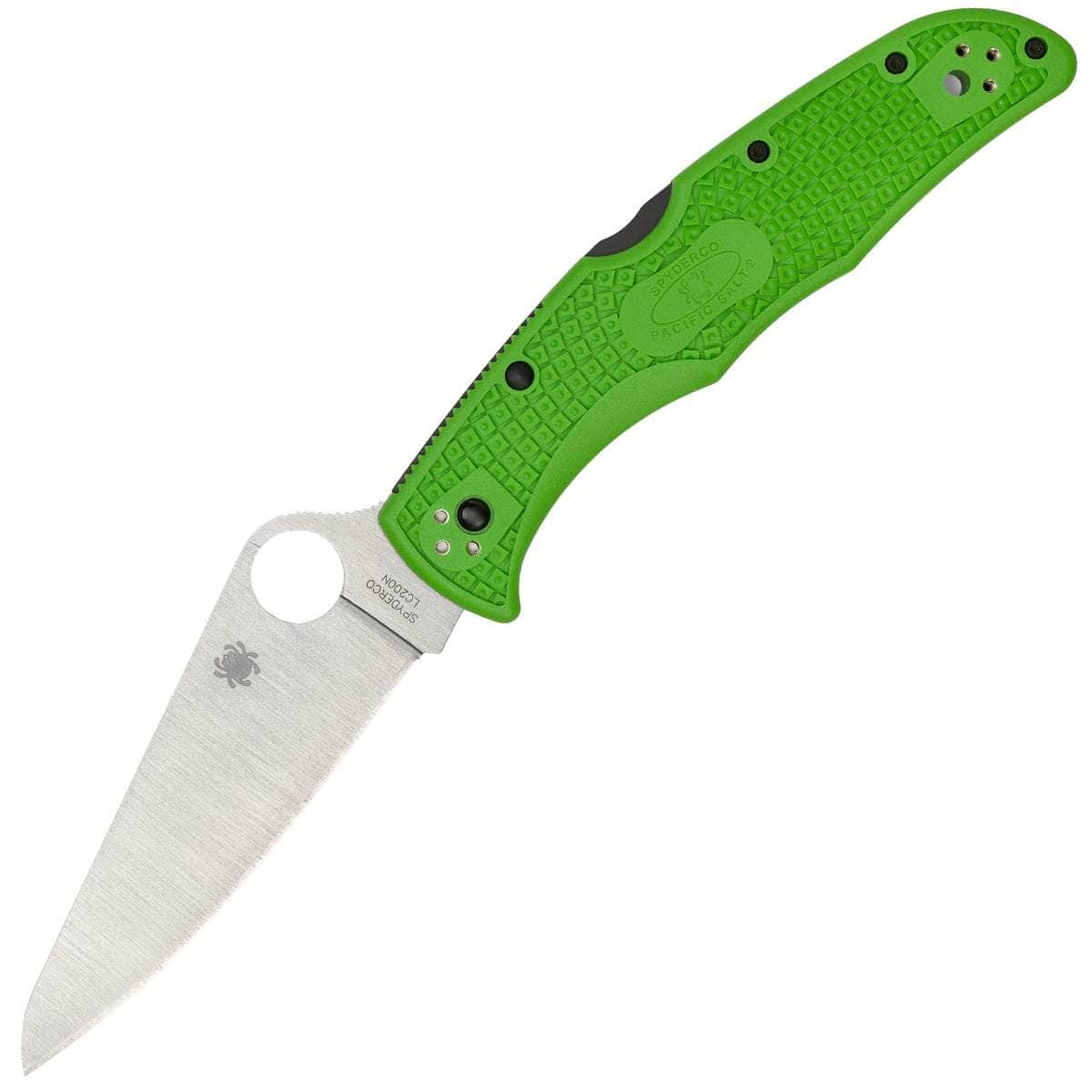 Spyderco Pacific Salt 2, 3.78 LC200N Plain Blade, Green FRN Handle - C91FPGR2 Cheap Pice Low Shipping Fee