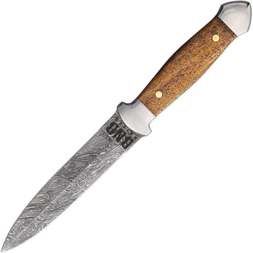 Custom Handmade Damascus Fixed Blade Throwing Dagger Hunting Knife (Walnut Wood handle) For Nice Online