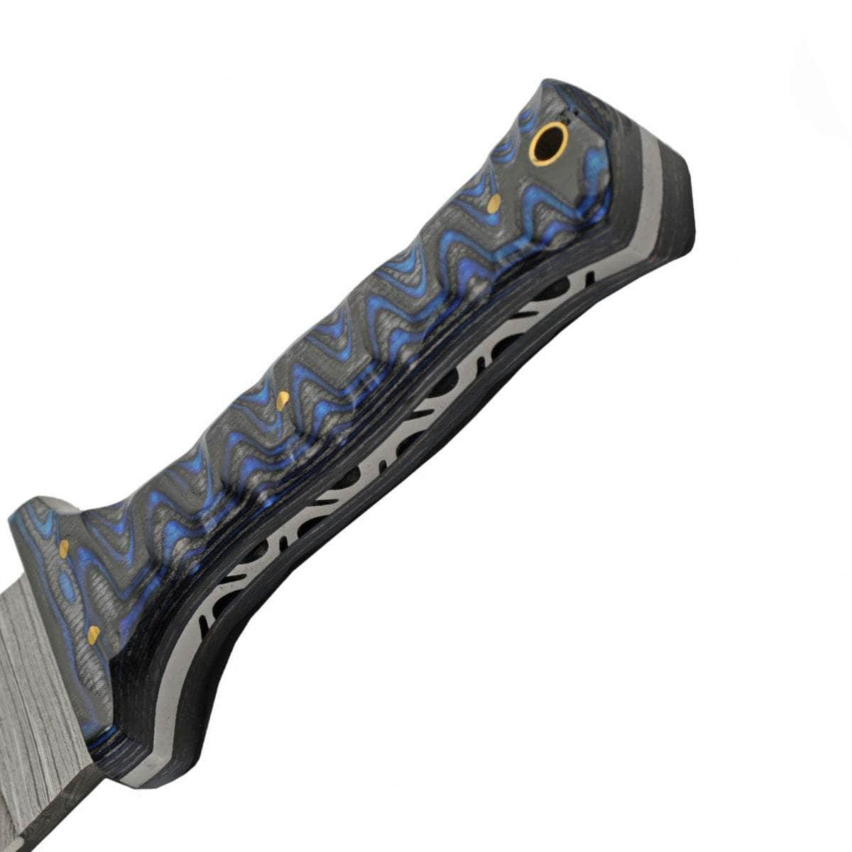 Rite Edge Damascus Dagger, 6 Blade, Blue Wood Handle, Sheath - DM-1371BL Best Sale For Sale