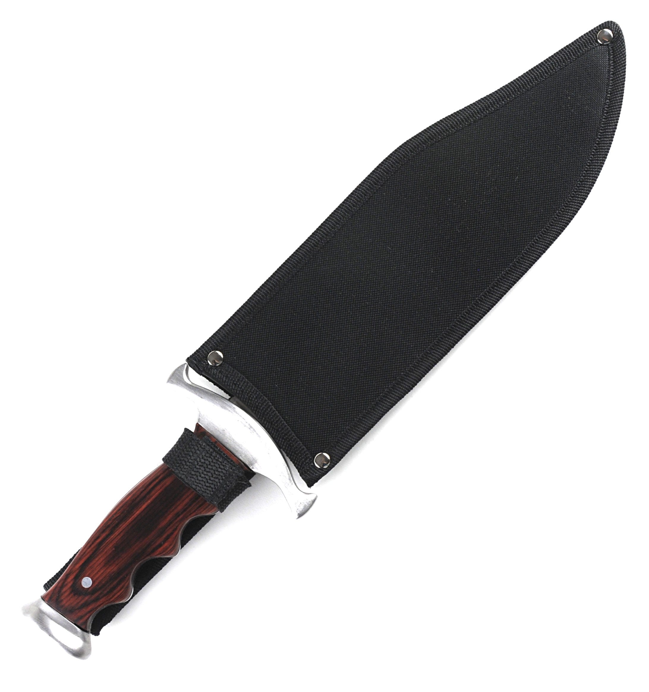 Epic Spiked Full Tang Bowie Knife, 9.5 Blade, Hardwood Handle EW-318 Find Great For Sale