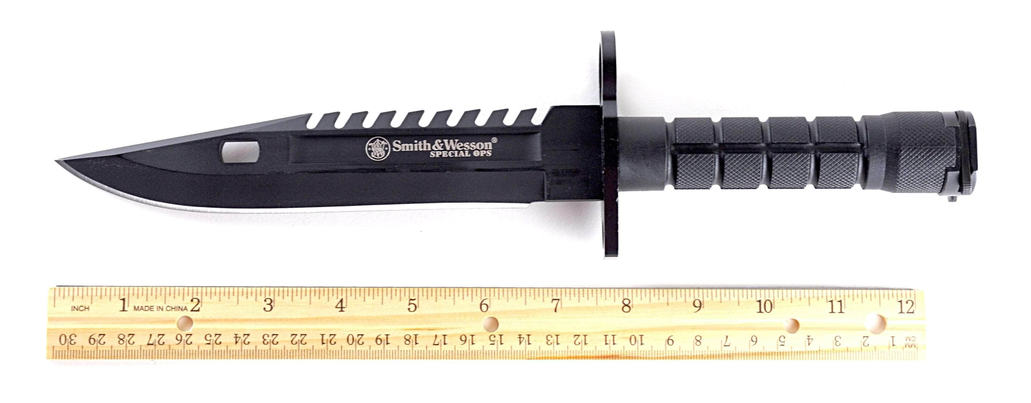 Smith & Wesson Special Ops M-9 Bayonet, 7.8 Blade, Black Rubber Handle, Sheath - SW3B Cheap Sale Amazon