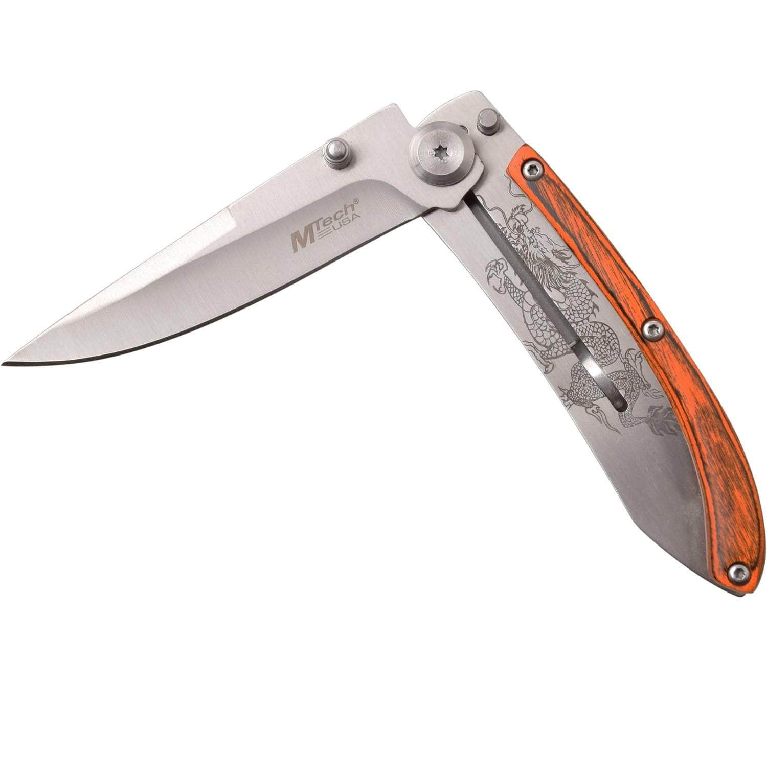 MTech Folder, 3.25 Blade, Wood/Stainless Steel Handle - MT-1151PDR Geniue Stockist For Sale