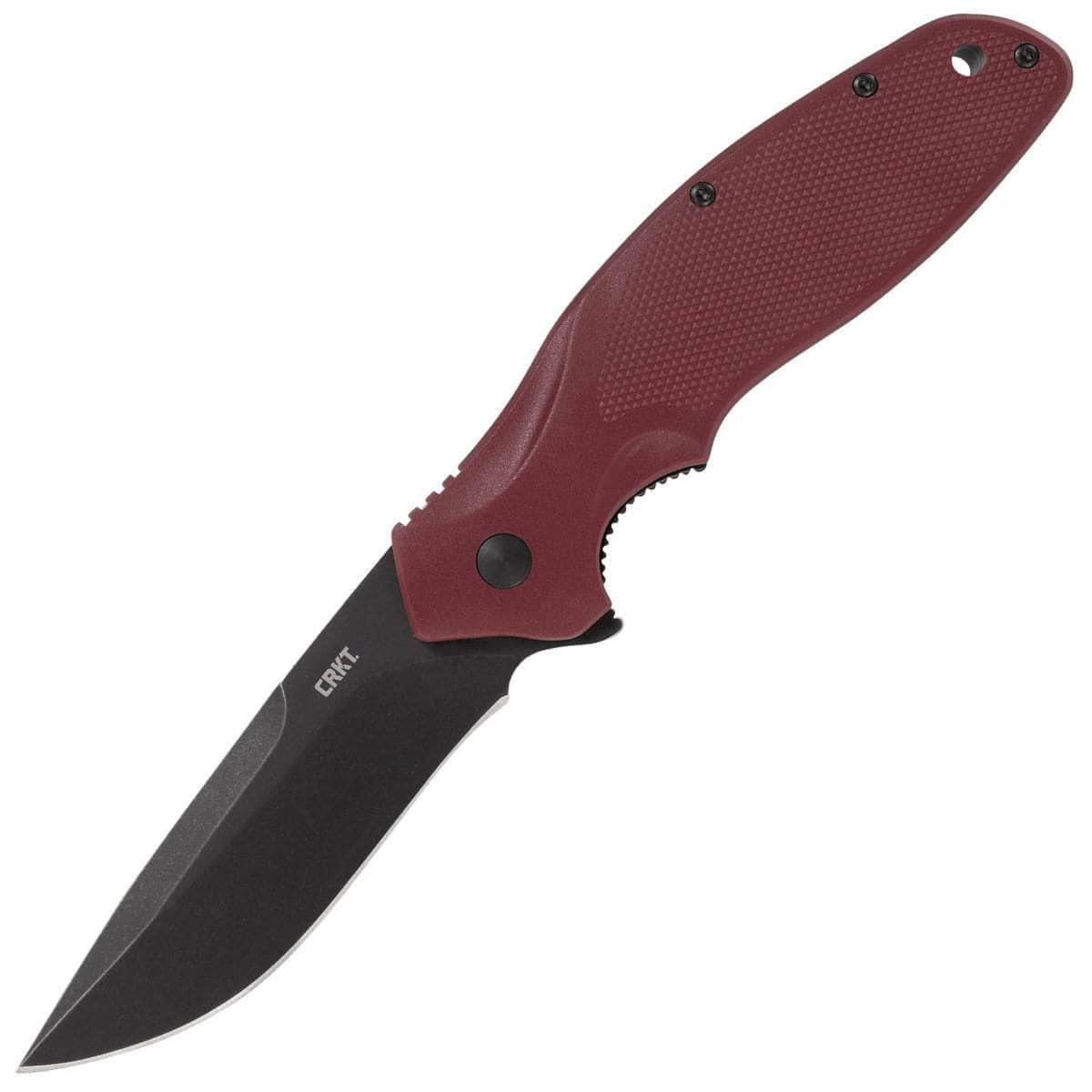 CRKT Shenanigan Maroon, 3.35 Assisted Blade, GRN Handle - K800RKP Clearance In China