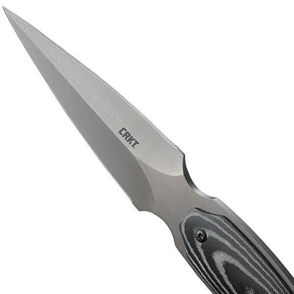 CRKT Shrill, 4.7 Dual Plain Blade, Micarta Handle, Leather Sheath - 2075 Free Shipping New Styles