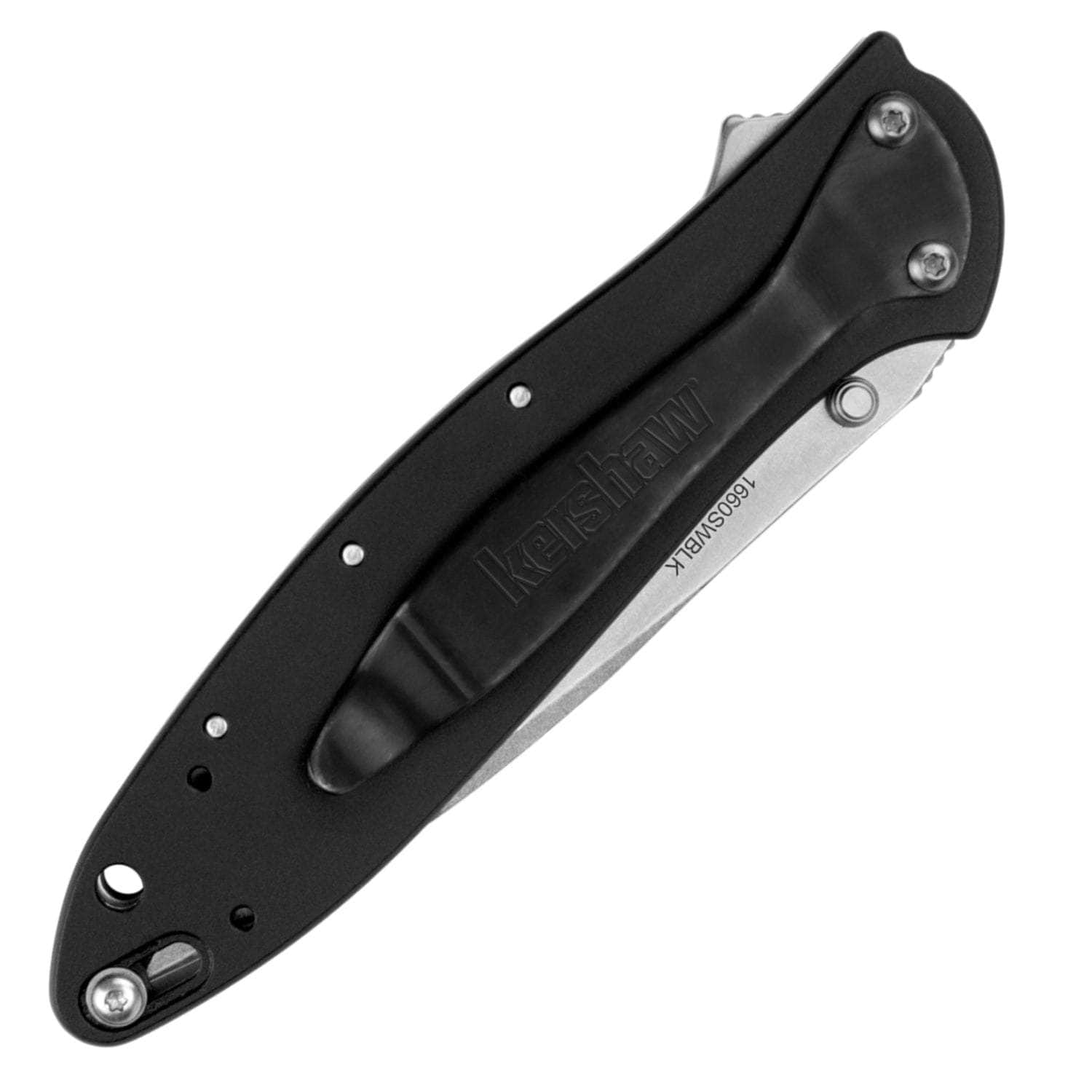 Kershaw Leek, 3 Stonewashed Assisted Blade, Black Steel Handle - 1660SWBLK Discount Cheapest