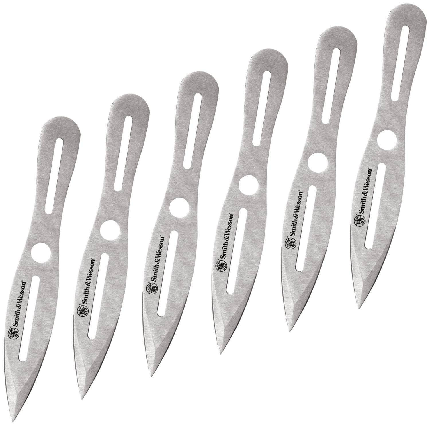 Smith & Wesson 8 Throwing Knife Set, 6 Silver Throwers, Sheath - SWTK8CP Cheap Pirce