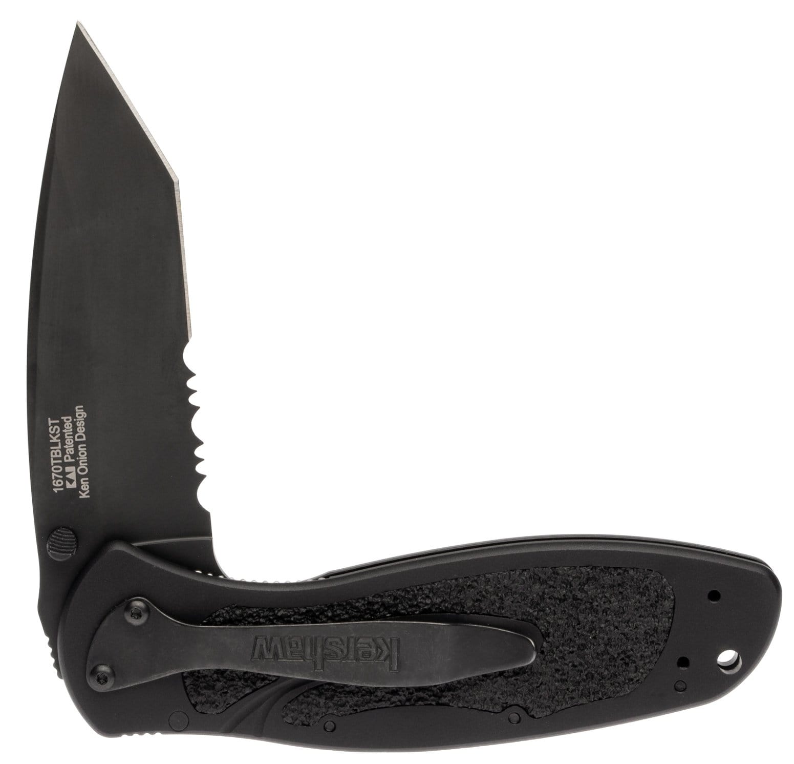 Kershaw Blur, 3.4 Tanto Serrated Blade, Black Aluminum Handle - 1670TBLKST Buy Cheap 2025 Newest