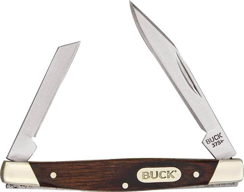 Buck 375 Deuce, Clip & Coping Blades, Woodgrain Handle - 0375BRS-B Buy Cheap Many Kinds Of