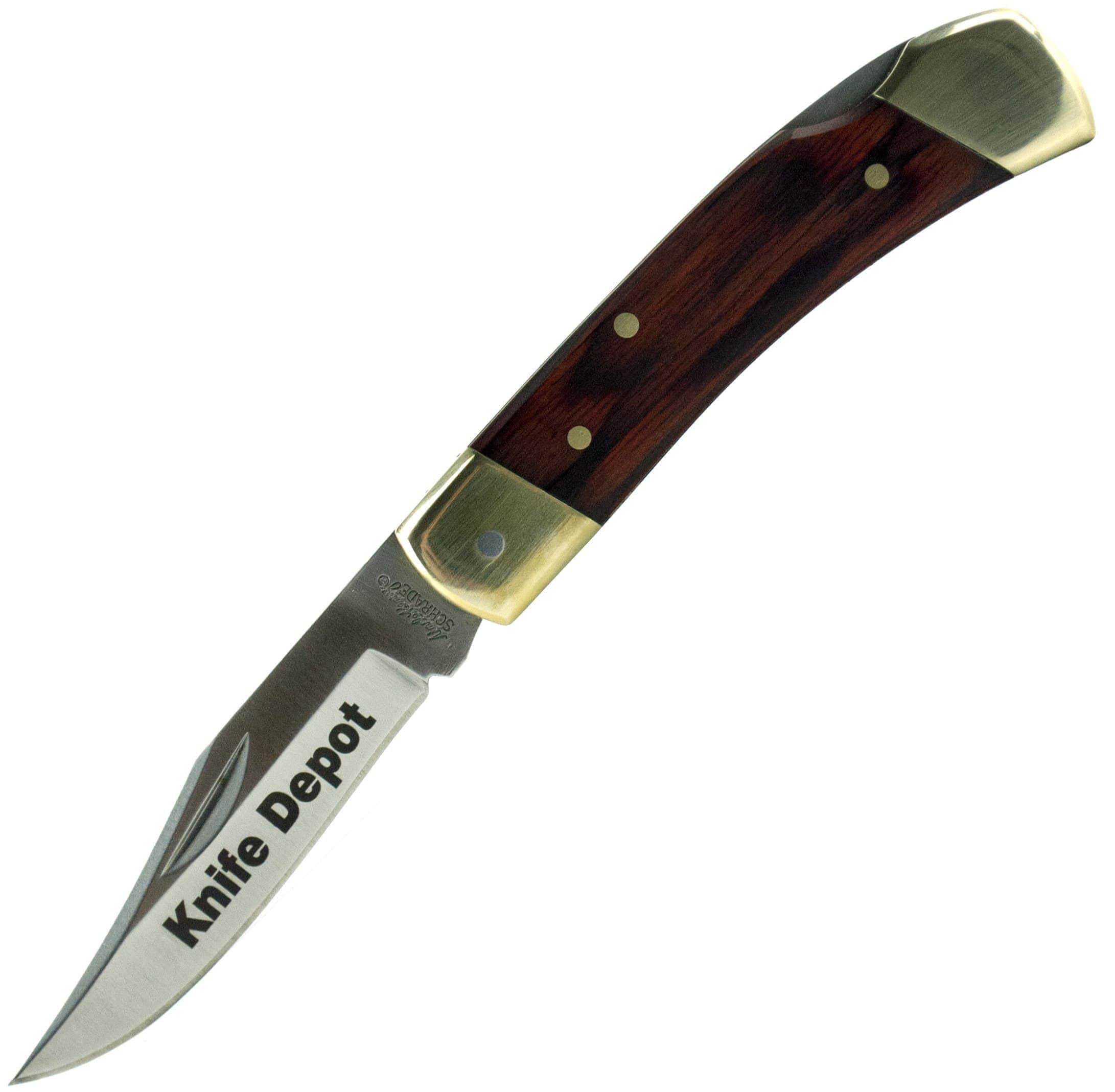 Engraved Schrade Uncle Henry LB5 Smokey, 2.9 Blade, Wood Handle, Leather Sheath 2025 Cheap Online