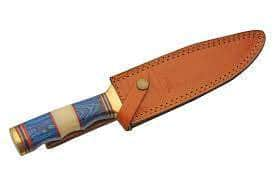 12.5 Bone/Wood Handle Outdoor Camping/Hunting Knife With Leather Sheath, White (203457) Latest Cheap Online