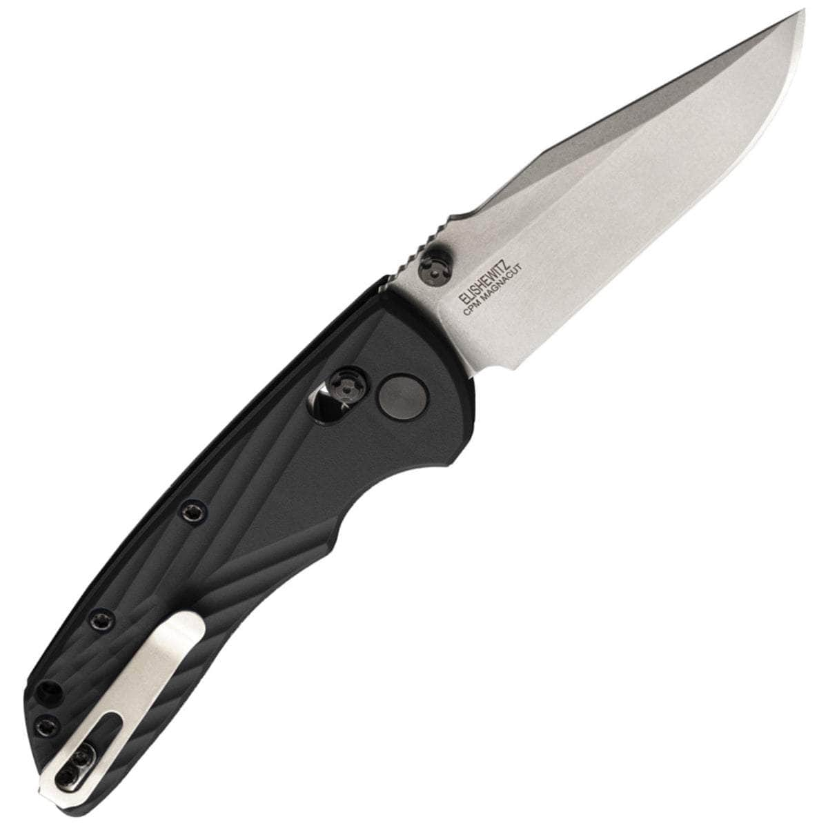 Hogue Deka Folder, 3.25 MagnaCut Satin Blade, Black Polymer Handle - 24379 Cheap Sale