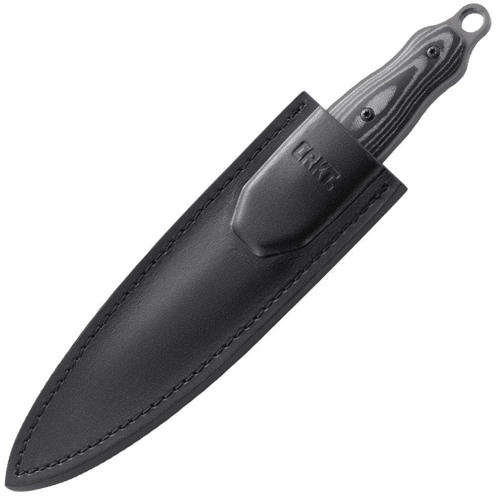 CRKT Shrill, 4.7 Dual Plain Blade, Micarta Handle, Leather Sheath - 2075 Free Shipping New Styles