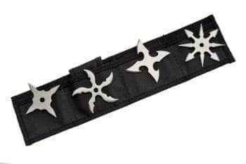 Rite Edge Throwing Star Set, 4 Silver Shurikens, Sheath - 210817-SL For Cheap Pice