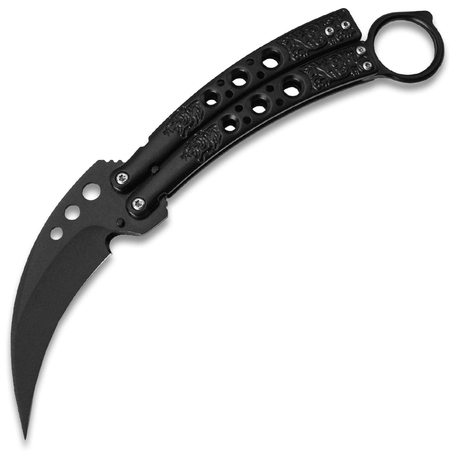 Black Karambit Tactical Butterfly Knife, 4 Blade, Steel Handle - BF-707BK Release Dates