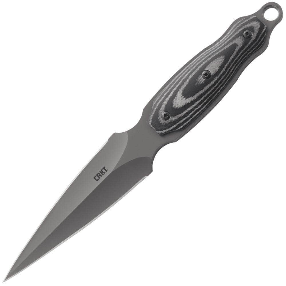 CRKT Shrill, 4.7 Dual Plain Blade, Micarta Handle, Leather Sheath - 2075 Free Shipping New Styles