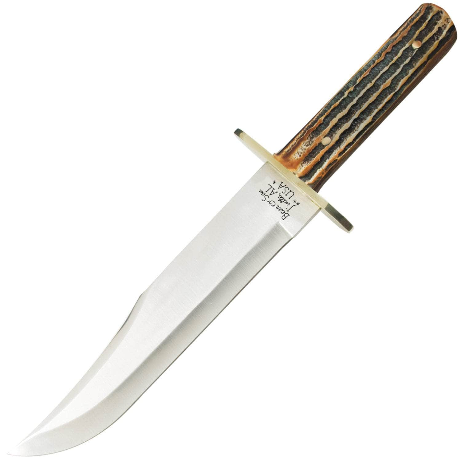 Bear & Son American Bowie, 9 Blade, Genuine India Stag Handle - 502 Online Cheap Quality