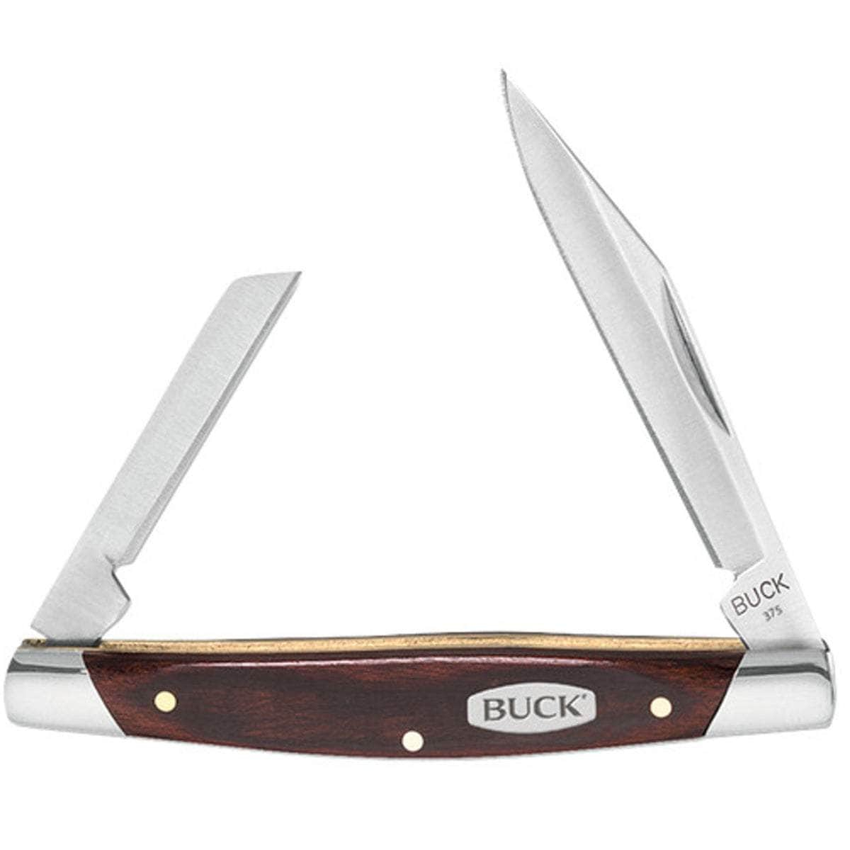 Buck 375 Deuce, Clip & Coping Blades, Woodgrain Handle - 0375BRS-B Buy Cheap Many Kinds Of