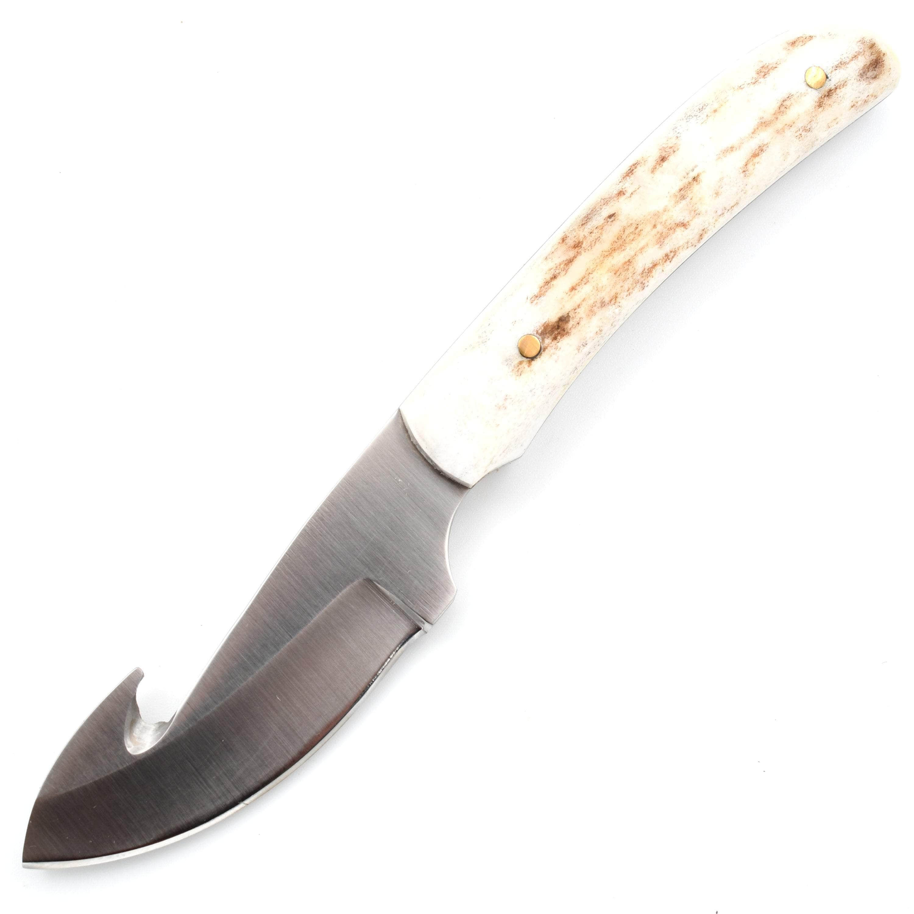 Silver Stag Gut Slab, 2.75 D2 Blade, Stag Handle, Sheath - GS2.75 Free Shipping Finishline