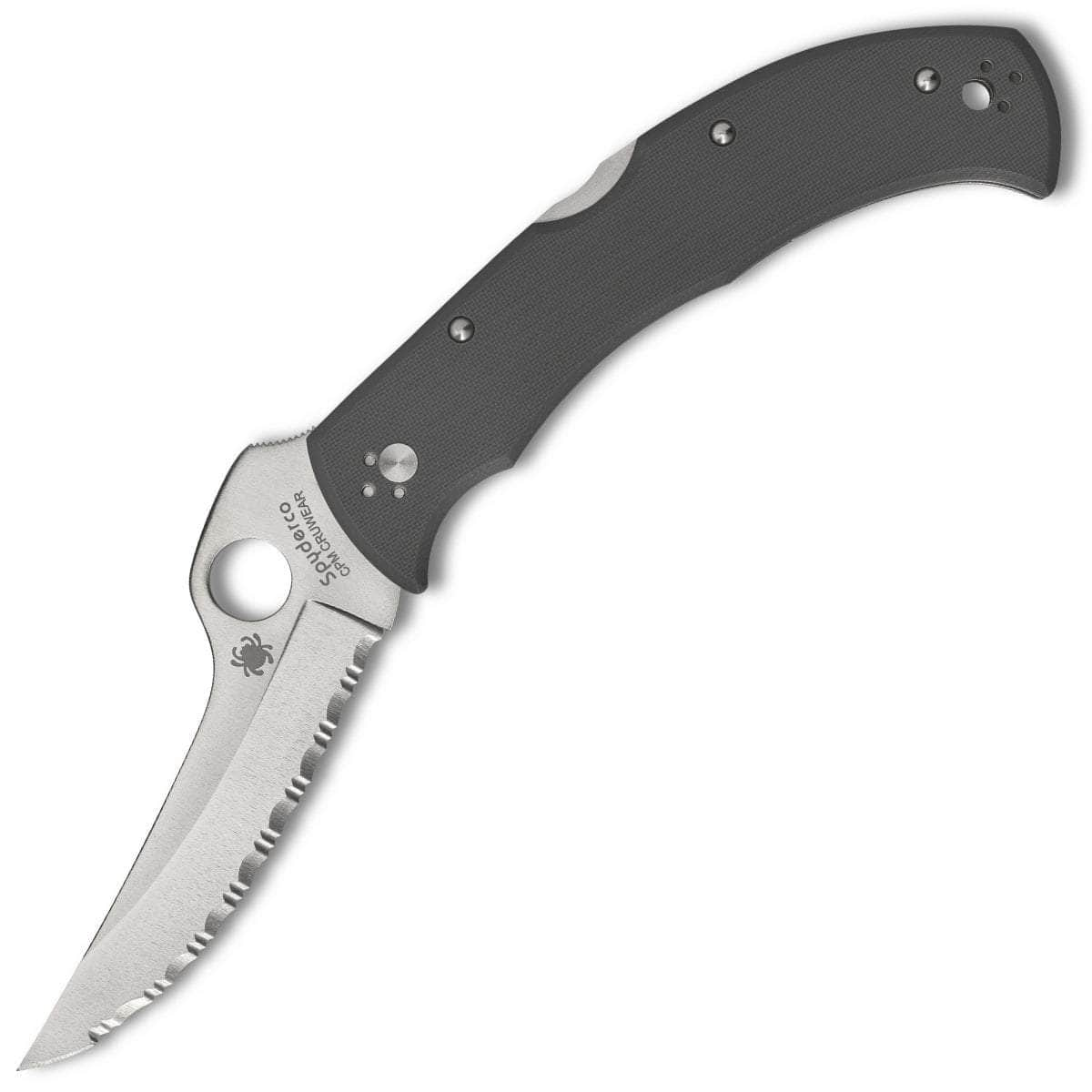 Spyderco Massad Ayoob Sprint Run, 3.69 Cru-Wear Serrated Blade, Gray G10 Handle - C60GSGY Big Discount For Sale