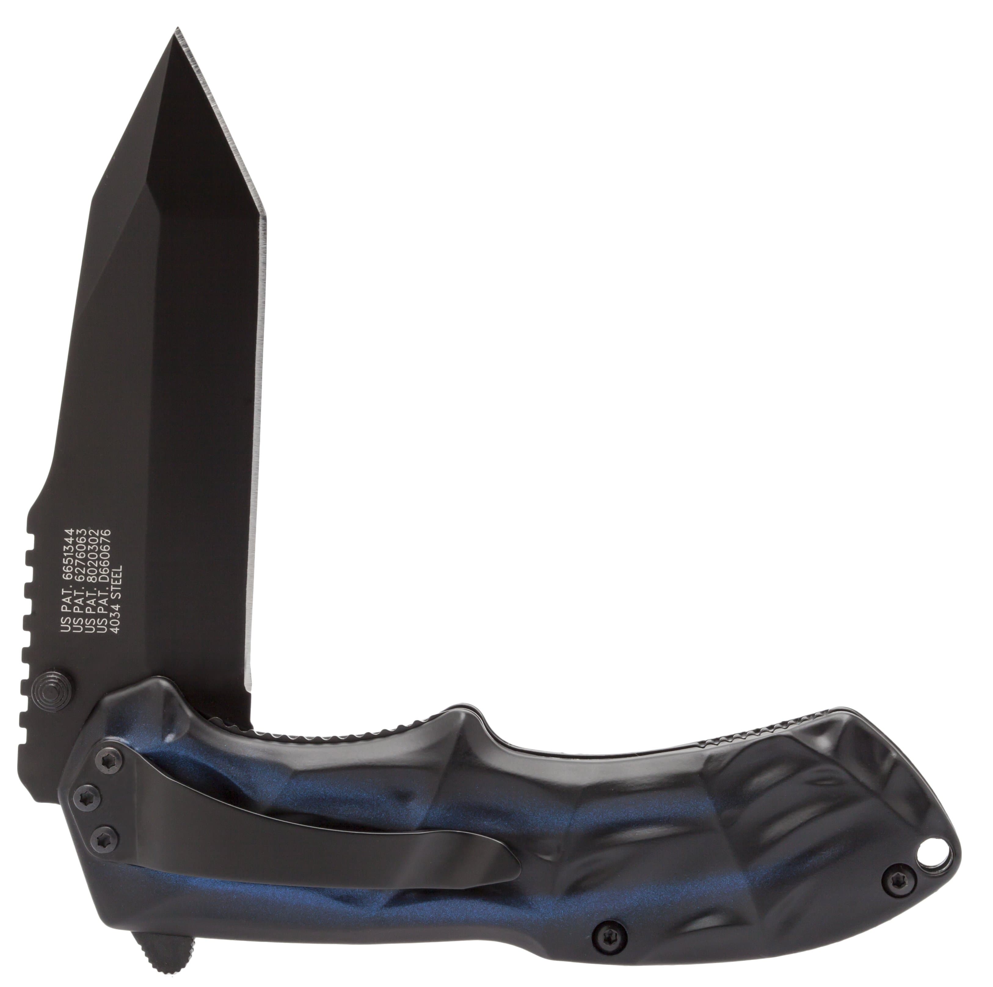 Smith & Wesson Black Ops M.A.G.I.C. Assisted Opening Knife, 3.4 Tanto Blade, Blue Aluminum Handle - SWBLOP3TBL Outlet Manchester Great Sale