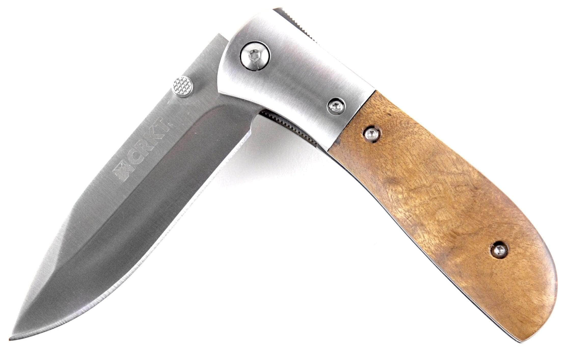 CRKT M4-02W Carson, 3.25 Assisted Blade, Burl Wood Handle w/ Steel Bolster Clearance Clearance