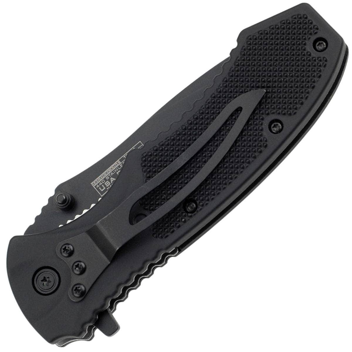 Tac-Force Tactical Folder, 3.5 Assisted Blade, Black ABS Handle - TF-800BK Outlet Marketable