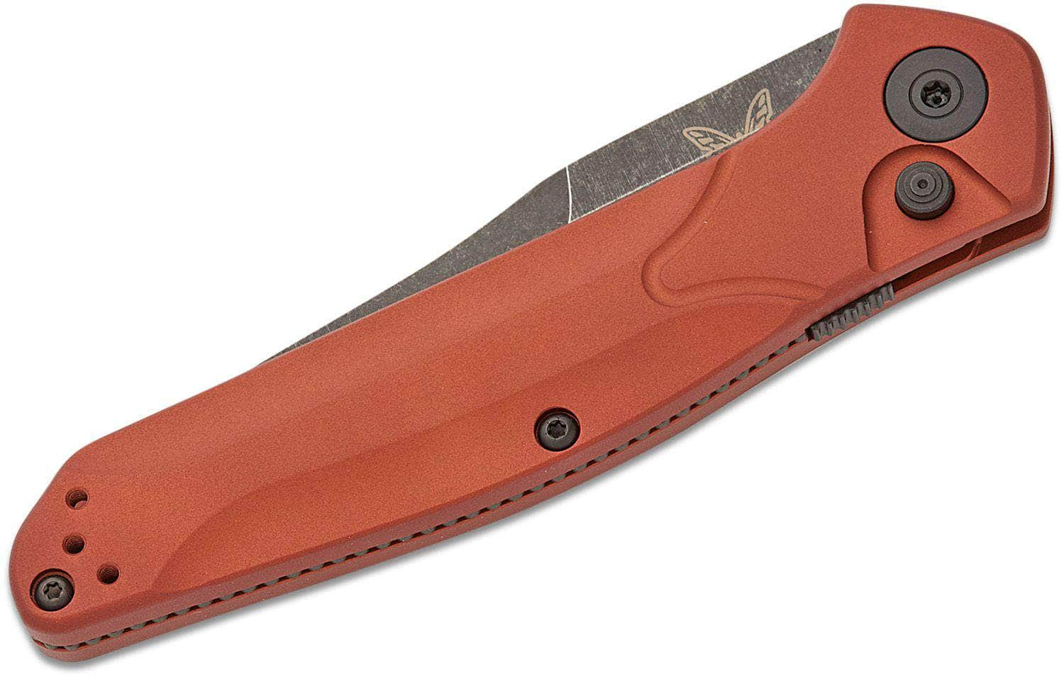 Benchmade 9400BK-03 Osborne AUTO Folding Knife 3.4 CPM-MagnaCut Black DLC Battlewashed Plain Blade, Burnt Copper Aluminum Handle Discount 2025 Unisex