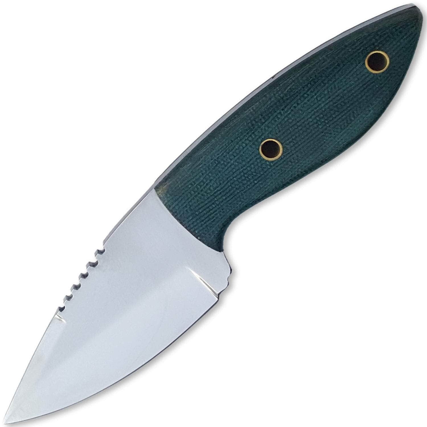 White Deer Skinner Knife, 3.4 J2 German Steel Blade, Green Handle, Sheath - J-204 Cheap Sale Free Shipping