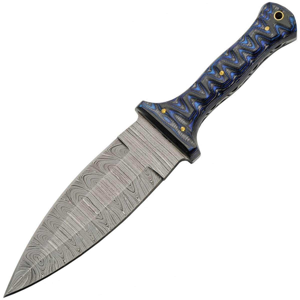 Rite Edge Damascus Dagger, 6 Blade, Blue Wood Handle, Sheath - DM-1371BL Best Sale For Sale