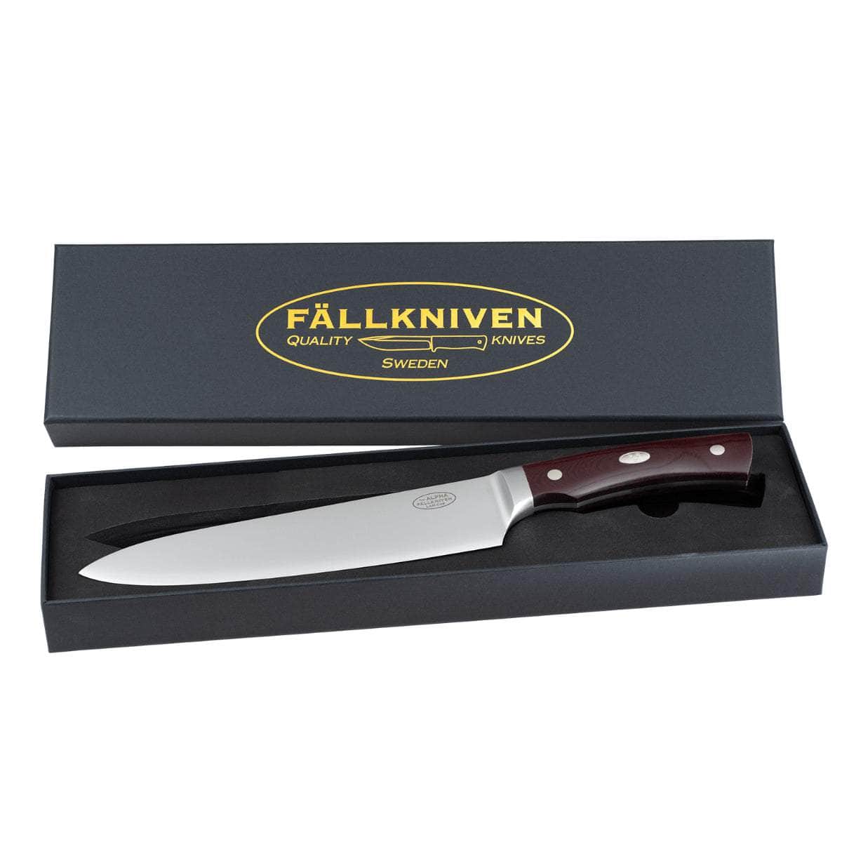 Fallkniven CMT Chef's Alpha, 8 Blade, Maroon Micarta Handle, Gift Box Marketable Sale Online