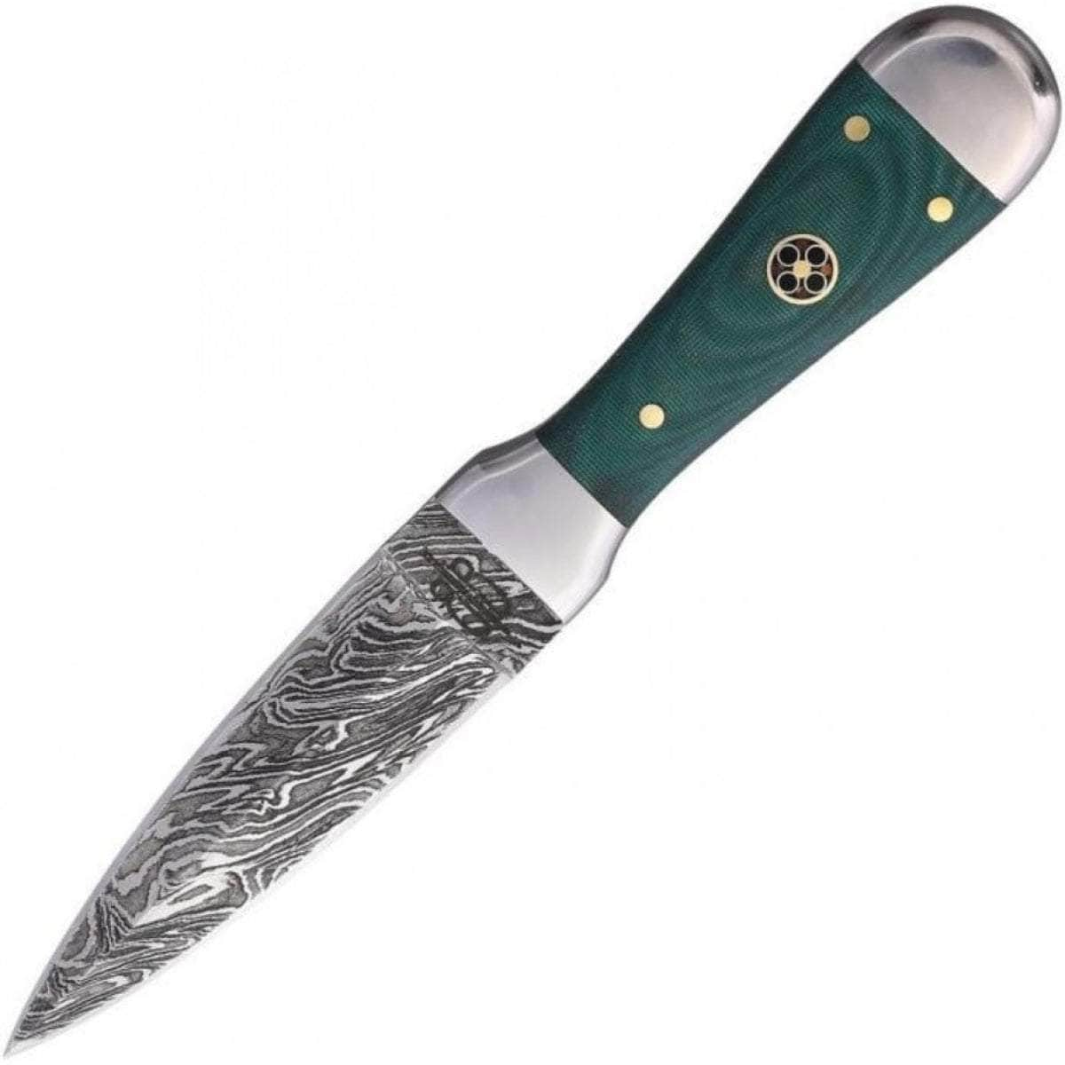 BnB Knives Bodice Dagger, 3.25 Damascus Blade, Green Micarta Handle - BNB15912 Free Shipping For Nice