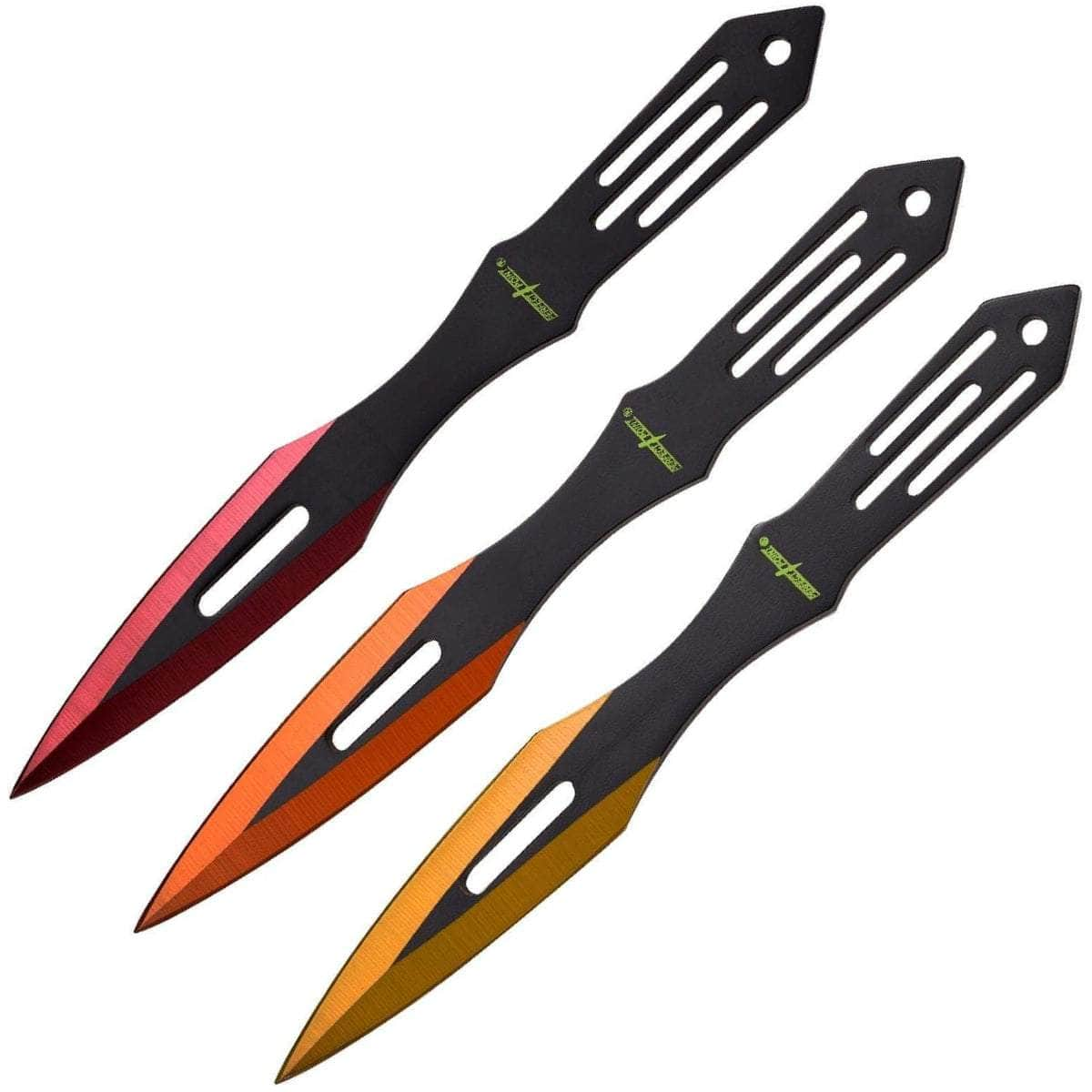 Perfect Point Throwing Knives, 3 Multi-Color 6.5 Throwers, Sheath - PP-598-3ROY Clearance Buy