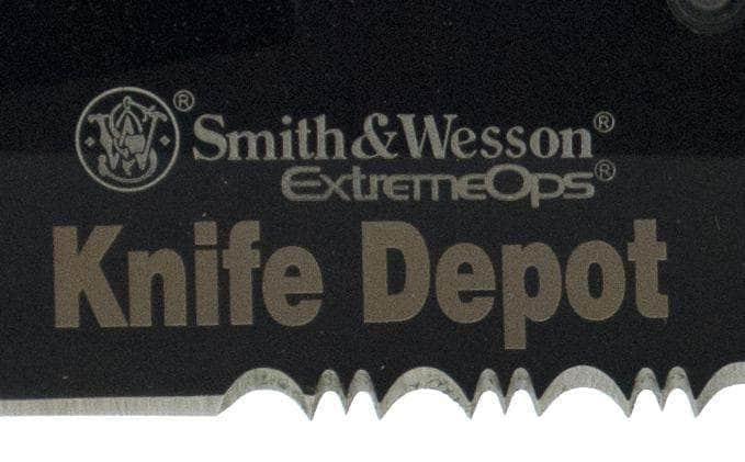 Engraved Smith & Wesson Extreme Ops, 3.3 Serrated Tanto Blade, Rubberized Aluminum Handle - SWFR2S Free Shipping Inexpensive