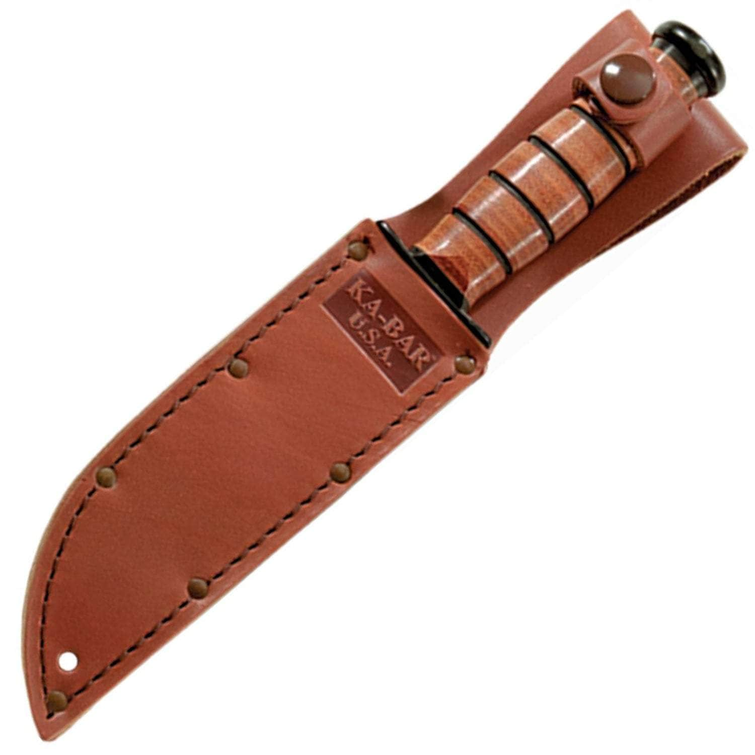 KA-BAR Short Fighting/Utility Knife, 5.25 Serrated Blade, Leather Handle, Sheath - 1261 Outlet Get To Buy