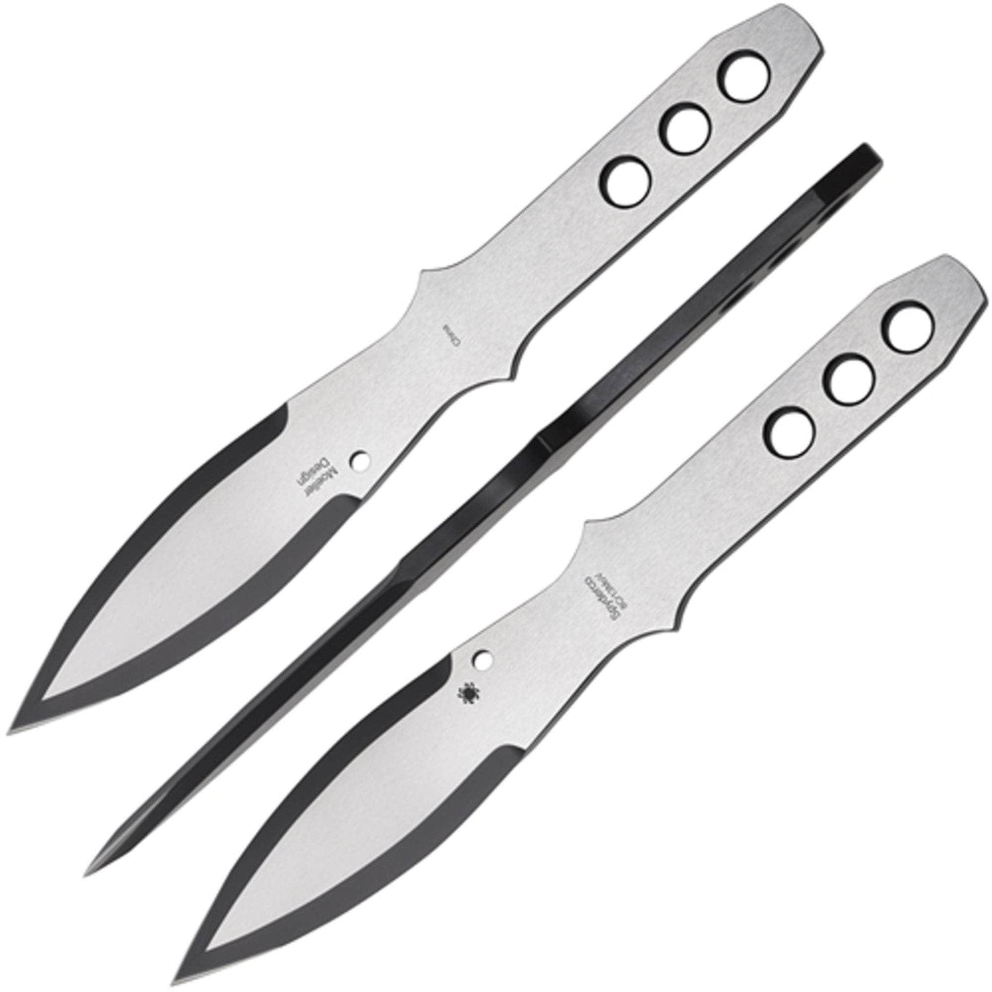 Spyderco SpyderThrowers, Medium 10.11 Set of 3, Leather Sheath - TK01MD 100% Authentic For Sale