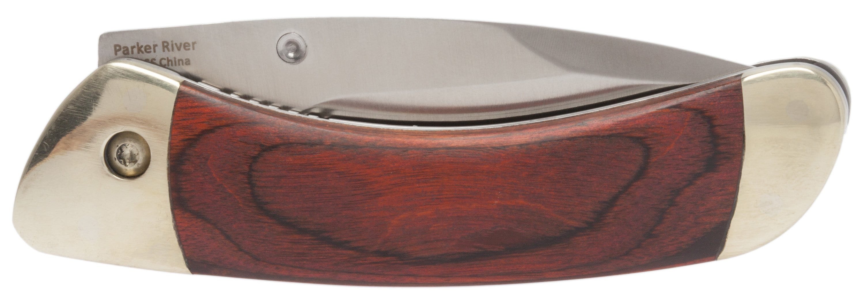 Engraved Parker River Classic Folding Knife, 2.75 Blade, Red Grain Wood Handle Huge Surprise