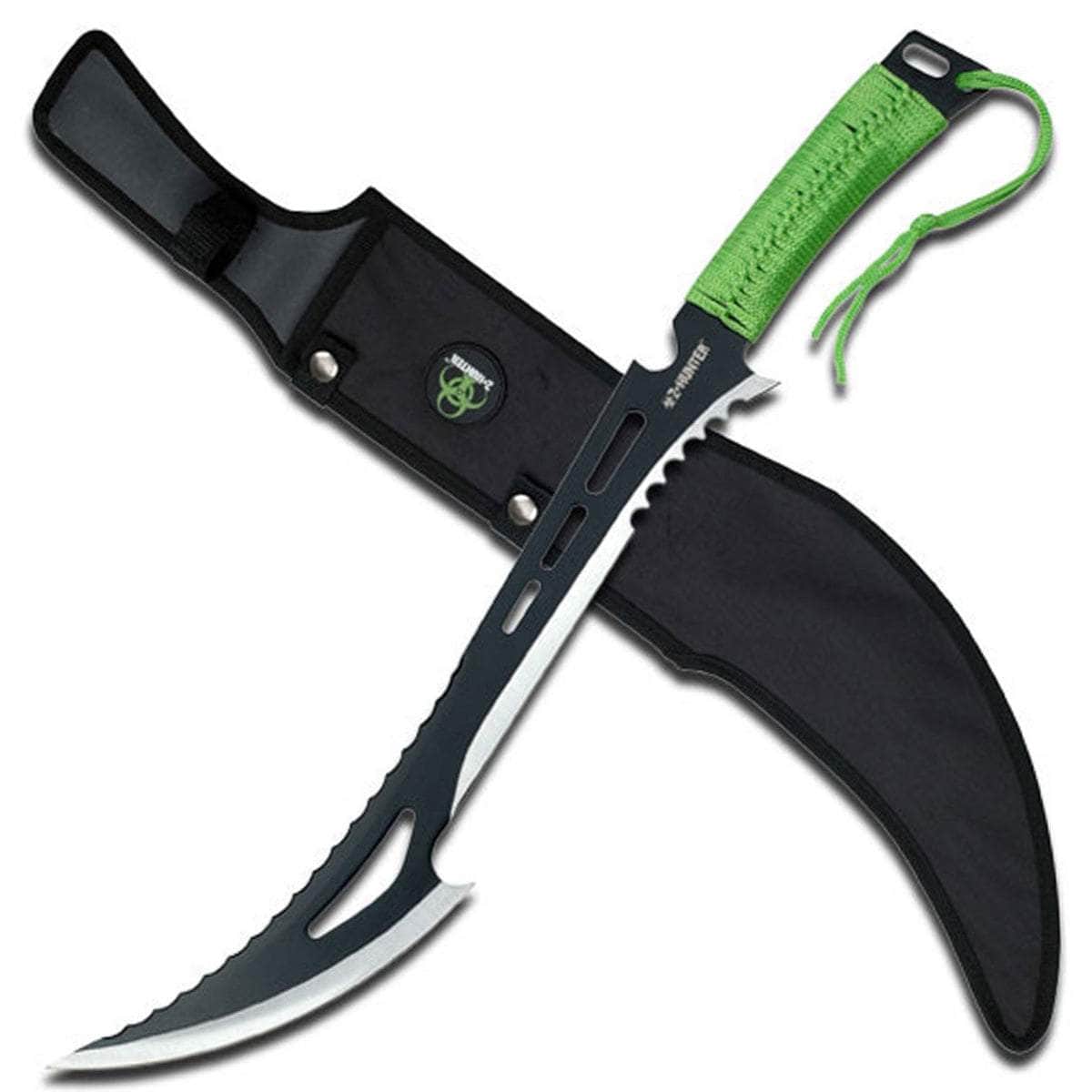 Z-Hunter Machete, 17 Blade, Green Cord-Wrapped Handle, Sheath - ZB-020 Outlet Shop