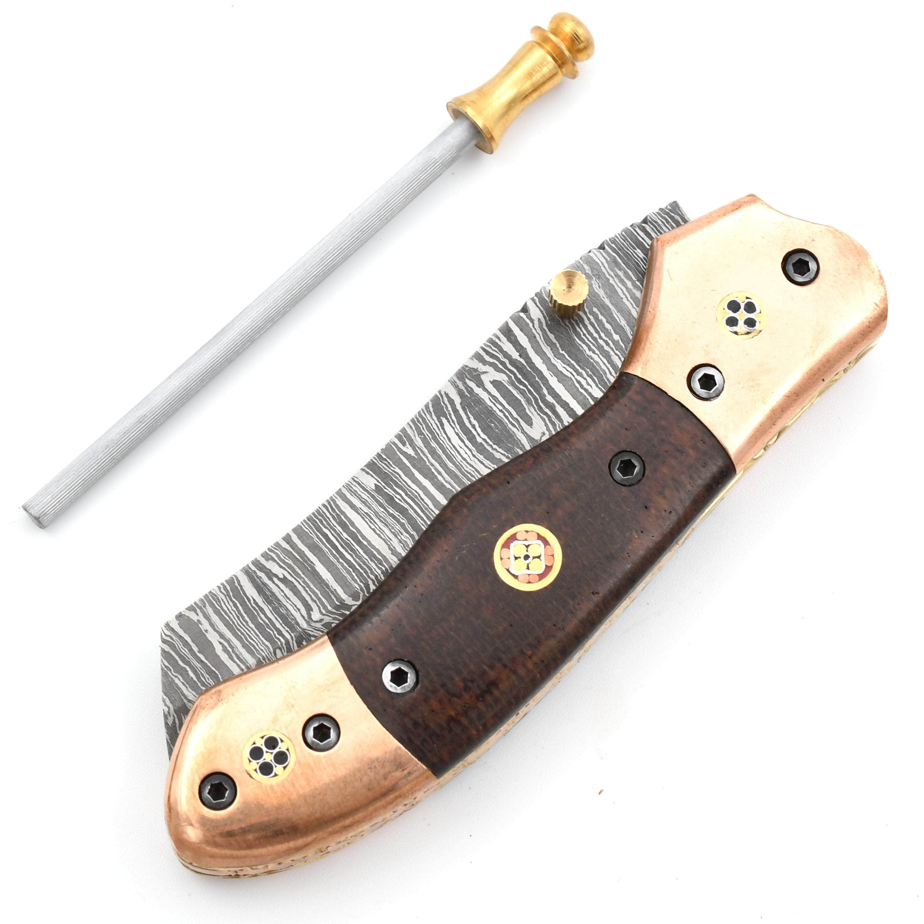 White Deer Executive Series Nesmuk, 4 Damascus Blade, Copper Handle - FDM-2523 Cheap Sale Professional